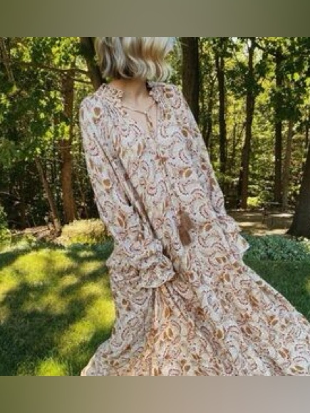 Vici paisley print midi dress size XS